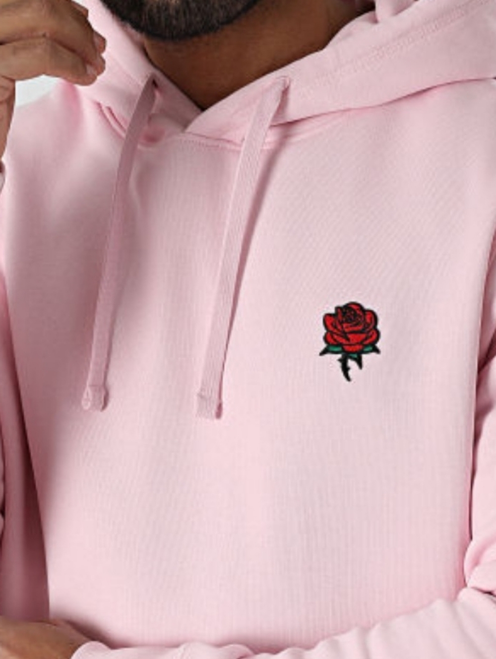 Artist Union Clothing Co. Pink Hoodie with Embroidered Rose